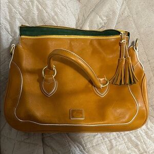 Elegant Tan Leather Handbag Dooney & Bourke